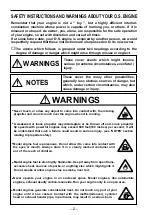 Предварительный просмотр 3 страницы O.S. engine MAX 140RX FI Owner'S Instruction Manual