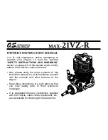 Preview for 1 page of O.S. engine MAX-21VZ-R Owner'S Instruction Manual