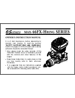 O.S. engine MAX-46FX-Hring Series Owner'S Instruction Manual preview