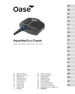 Oase AquaMax Eco Classic Series Operating Instructions Manual предпросмотр