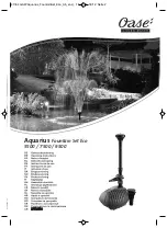 Oase Aquarius Fountain Set Eco 5500 Operating Instructions Manual preview