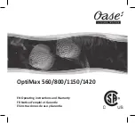 Oase OptiMax 250 Operating Instructions And Warranty предпросмотр