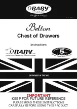 OBaby Belton Chest of Drawers Instructions Manual предпросмотр