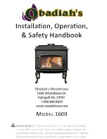 Preview for 1 page of Obadiah's Wood Stoves 1600 Installation & Operation Manual