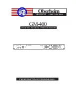 Предварительный просмотр 1 страницы Oberheim GM-400 Operating Manual