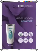 Предварительный просмотр 1 страницы OBH Nordica velvet appeal epilator 36 Instructions For Use Manual