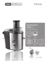 Предварительный просмотр 1 страницы OBH Nordica vitamix pro steel 6842 Instruction Manual