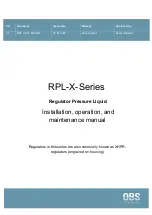 Предварительный просмотр 1 страницы OBS RPL-X Series Installation, Operation And Maintenance Manual