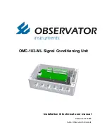 Preview for 1 page of Observator Instruments OMC-183-ML Installation & Technical User Manual