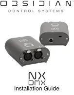 Preview for 1 page of OBSIDIAN CONTROL SYSTEMS NX DMX Installation Manual