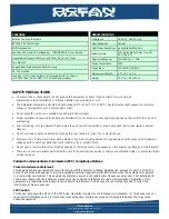 Preview for 4 page of Ocean Matrix OMX-01HMBT0009 Installation & Specifications