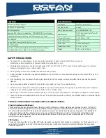 Preview for 4 page of Ocean Matrix OMX-01HMBT0010 Installation & Specifications