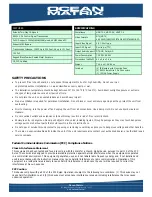 Preview for 2 page of Ocean Matrix OMX-01HMHM0001 Installation & Specifications