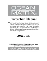 Предварительный просмотр 1 страницы Ocean Matrix OMX-7030 Instruction Manual