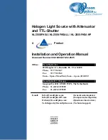 Preview for 1 page of Ocean Optics HL-2000-FHSA Installation And Operation Manual