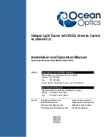 Preview for 1 page of Ocean Optics HL-2000-HP-232 Installation And Operation Manual