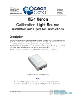 Preview for 1 page of Ocean Optics XE-1 Xenon Installation And Operation Instructions Manual