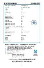 Preview for 4 page of OCEANAIRE Deluxe OWC2412QC Engineering, Installation And Service Manual