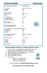 Preview for 4 page of OCEANAIRE OWC2412QC Manual