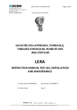 OCEM LERA Instruction Manual For Use, Installation And Maintenance preview