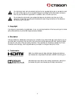 Preview for 3 page of Octagon SF 98 E2 HD User Manual