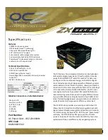 Предварительный просмотр 1 страницы OCZ ZX1000W Technical Specifications