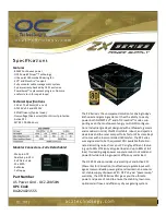 Предварительный просмотр 1 страницы OCZ ZX850W Technical Specifications