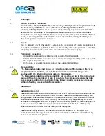 Предварительный просмотр 5 страницы OEC DAB BD-750 Installation, Operation & Service Manual