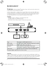 Предварительный просмотр 4 страницы Oehlbach HighWay Splitter User'S Manual & Warranty Information