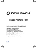 Предварительный просмотр 1 страницы Oehlbach Phono PreAmp Pro User Manual