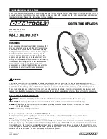 Предварительный просмотр 1 страницы OEM Tools 24412 Operating Instructions And Parts Manual