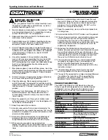 Preview for 2 page of OEM Tools 24642 Operating Instructions And Parts Manual