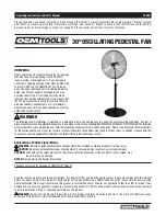 Preview for 1 page of OEM Tools 24885 Operating Instructions And Parts Manual