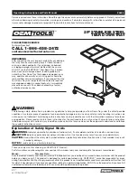 OEM Tools Tear Down Tray Operating Instructions And Parts Manual preview