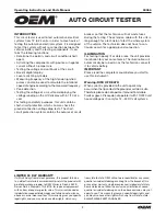 Preview for 2 page of OEM 24366 Operating Instructions And Parts Manual