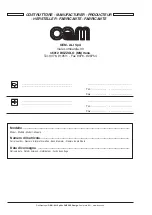 Предварительный просмотр 2 страницы OEM BM/2/AS Operating And Service Manual