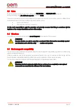 Preview for 23 page of OEM DRAUGHT CAP NEUTRAL 30 Instructions For Use And Warnings