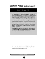 OEM ITX-780G2 User Manual preview