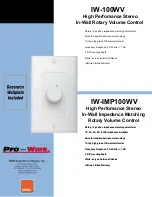 Preview for 1 page of OEM IW-100WV Specifications