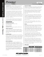 OEM Presence Elite PE-620f Installation Manual preview
