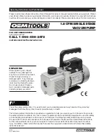 Oemtools 24500 Operating Instructions And Parts Manual preview