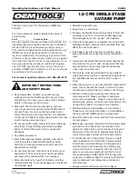 Preview for 2 page of Oemtools 24500 Operating Instructions And Parts Manual