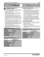 Preview for 2 page of Oemtools 24648 Operating Instructions And Parts Manual