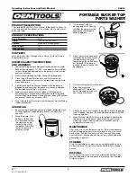 Предварительный просмотр 3 страницы Oemtools 24816 Operating Instructions And Parts Manual