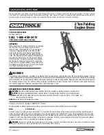 Предварительный просмотр 1 страницы Oemtools 24830 Operating Instructions And Parts Manual