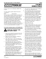 Preview for 2 page of Oemtools 24834 Operating Instructions And Parts Manual