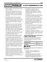 Preview for 3 page of Oemtools 24843 Operating Instructions And Parts Manual