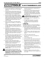 Preview for 4 page of Oemtools 24843 Operating Instructions And Parts Manual