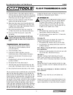 Preview for 5 page of Oemtools 24843 Operating Instructions And Parts Manual