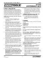 Preview for 4 page of Oemtools 24851 Operating Instructions And Parts Manual